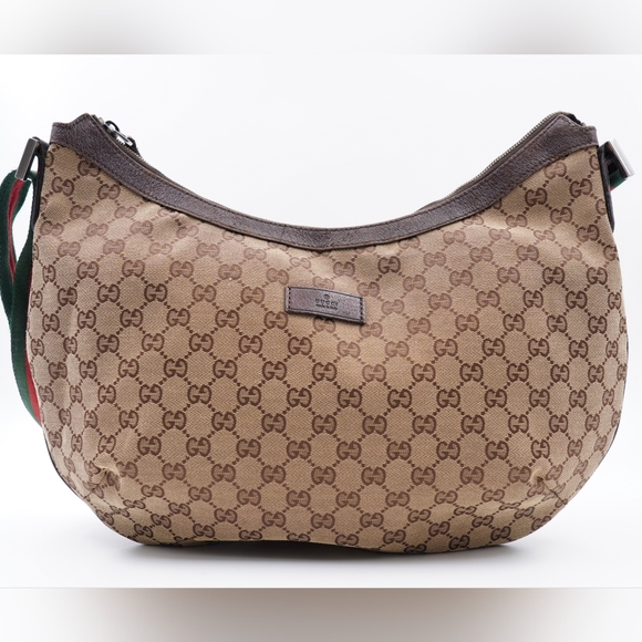 G16❤️ Gucci GG Canvas Sherry line half-moon Large - Picture 3 of 17